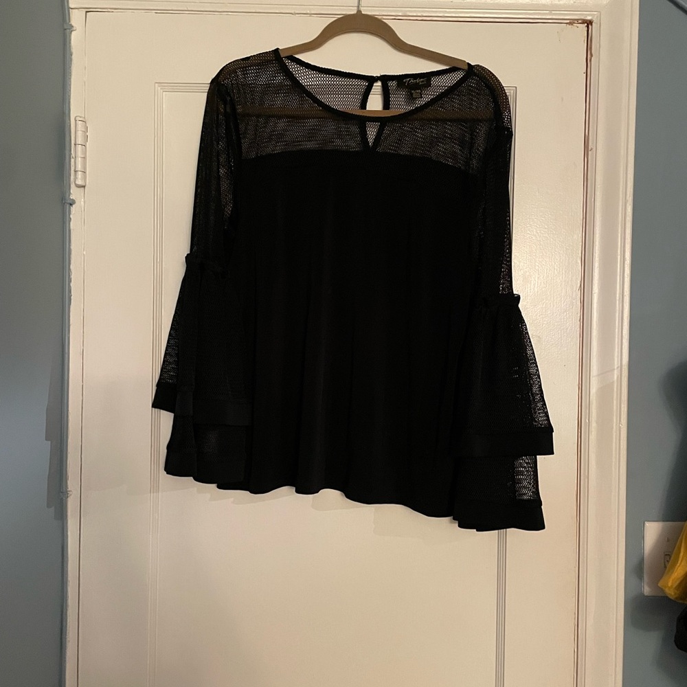 Date night/Thalia evening top Black with Mesh size XL